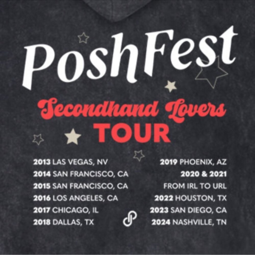 PoshFest 2024 Exclusive Secondhand Lovers Poshmark Tour Hoodie Size XL NWOT - Picture 7 of 13